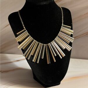 Liz Claiborne Mixed Metal Fringe Necklace 19”+2”